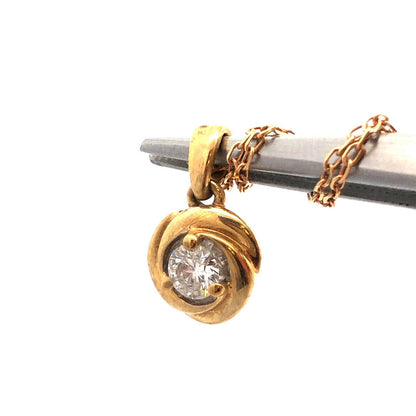 Kay Jewelers IKS 10K Yellow Gold Round Diamond Solitaire Pendant Necklace