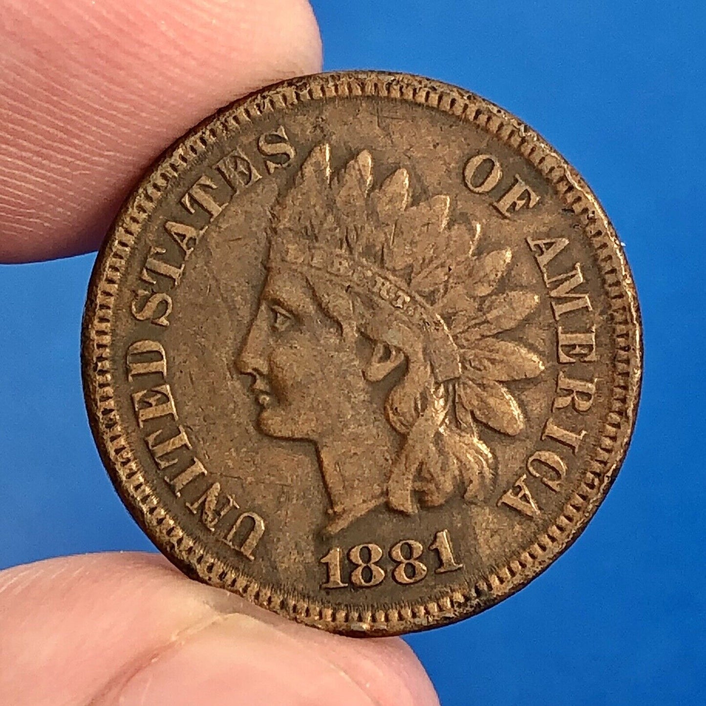 1881 Indian Head One Cent Penny Type 3 Bronze Better Key Philadelphia Coin