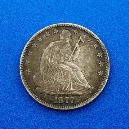 1877 P Silver Seated Half Dollar 50c Better Type 4 Key Rare Philadelphia Coin