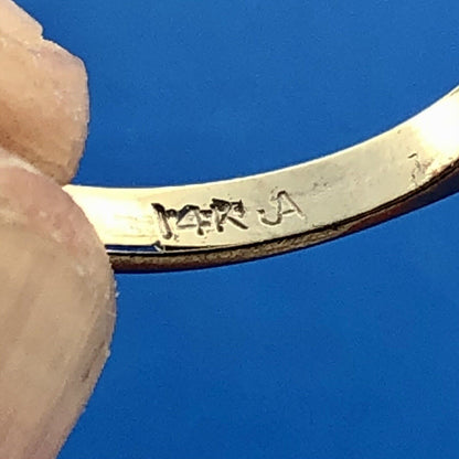 Vintage Estate 14k White Gold Blue Spinel Diamond Accent Ring Size 5.25