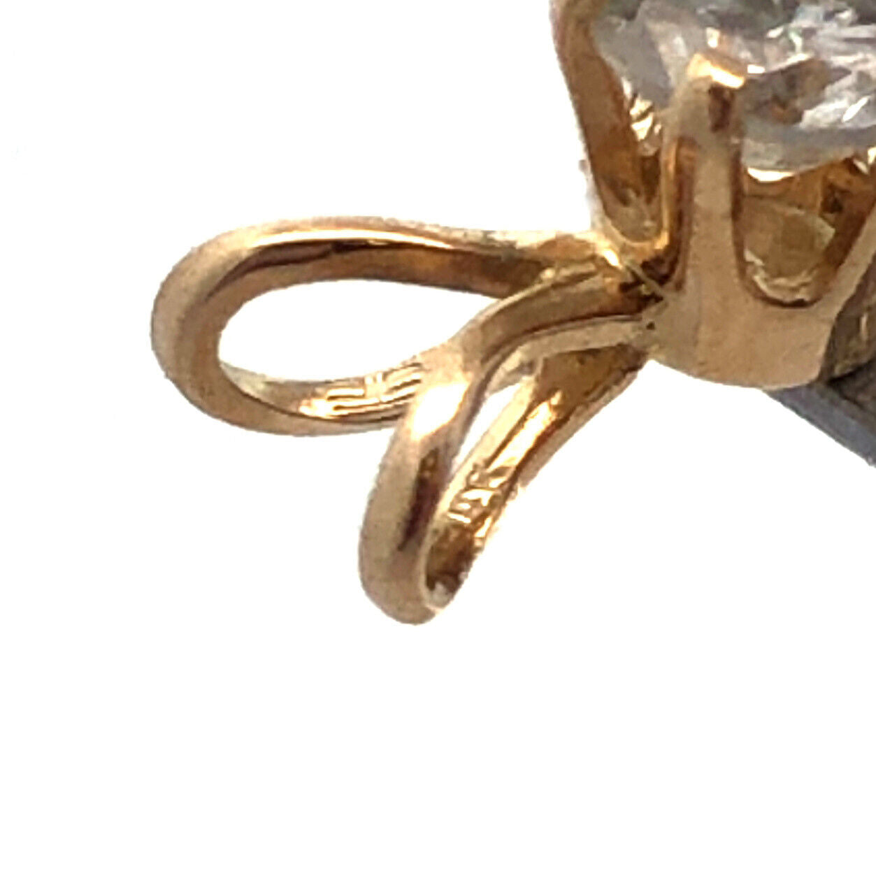 Designer 14K Yellow Gold Round Diamond Solitaire Anniversary Drop Pendant