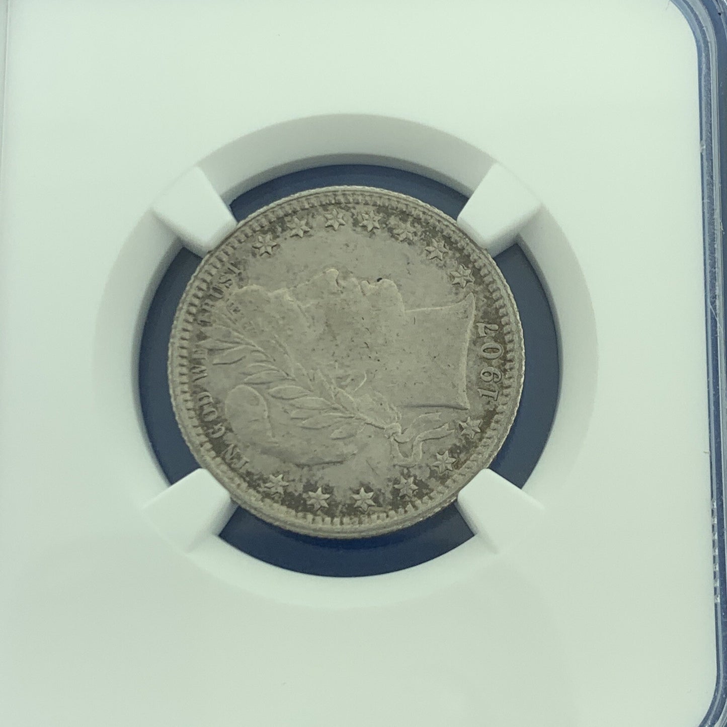1907 O New Orleans 25c Barber Quarter 90% Silver Au Details NGC Cleaned Coin