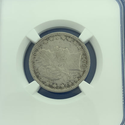 1907 O New Orleans 25c Barber Quarter 90% Silver Au Details NGC Cleaned Coin