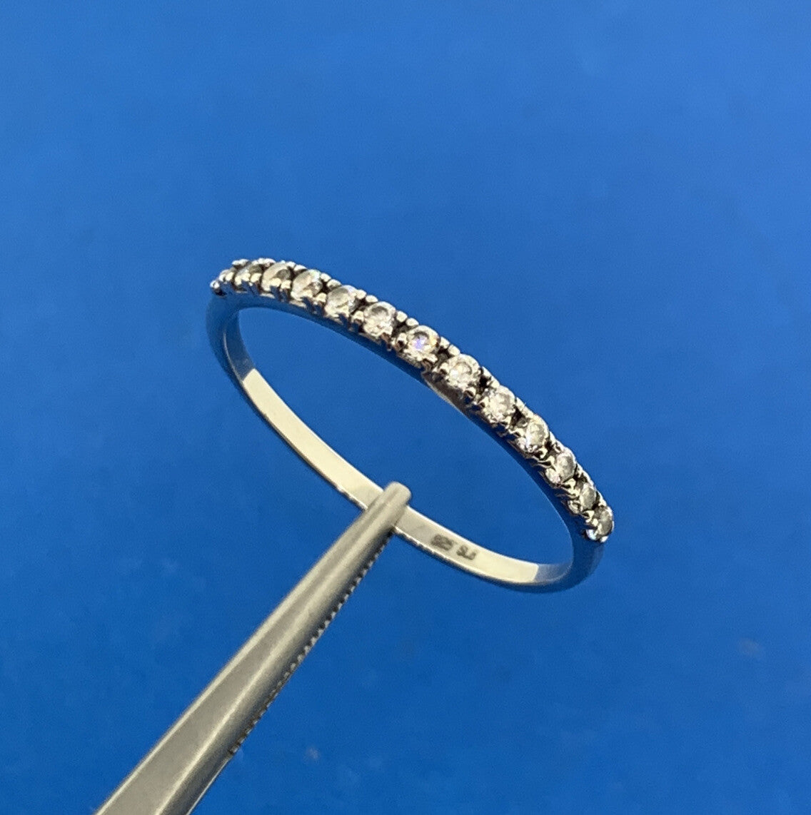 Designer 925 Sterling Silver Cubic Zirconia Stackable Band Ring