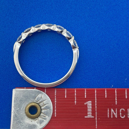 Stunning 14K White Gold Seven Diamond Anniversary Eternity Band Ring