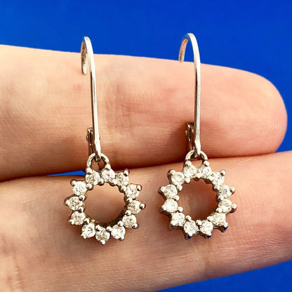 Designer 925 Sterling Silver Cubic Zirconia CZ Infinity Circle Dangle Earrings