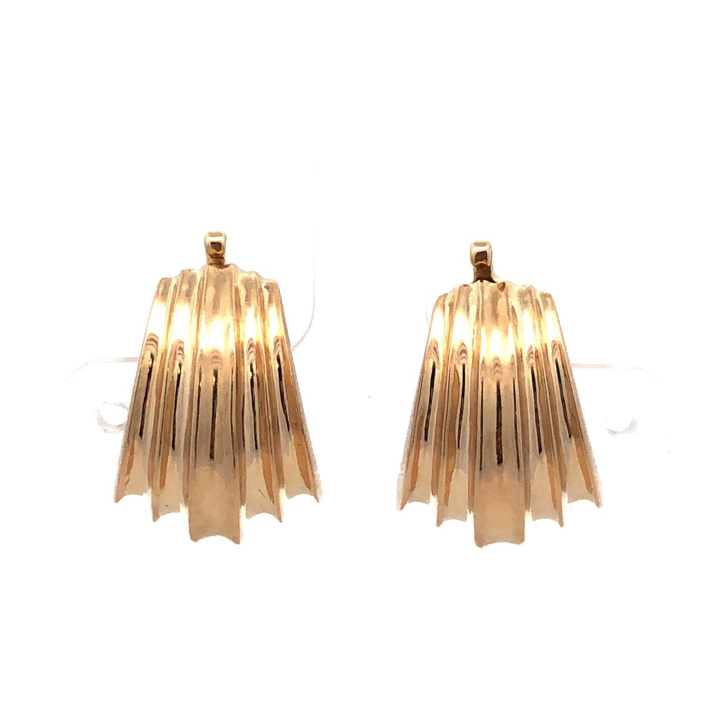 Designer Tiffany & Co. 14K Yellow Gold Textured Chunky Clip On Stud Earrings