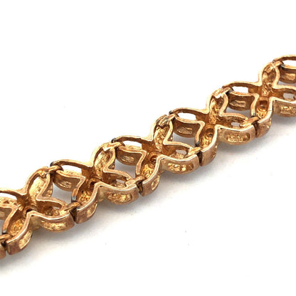 Designer 925 Sterling Silver Vermeil Gold Tone Diamond X And O Tennis Bracelet