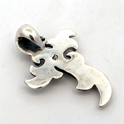 925 Sterling Silver Gothic Swirl Cross Pendant