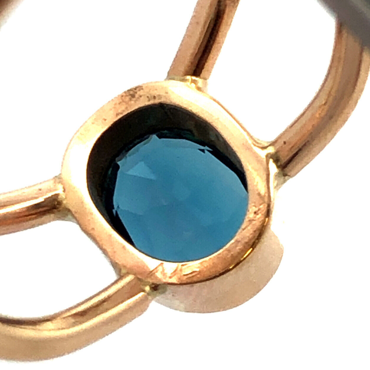 Modernist 14K Yellow Gold Oval London Blue Topaz December Birthstone Ring