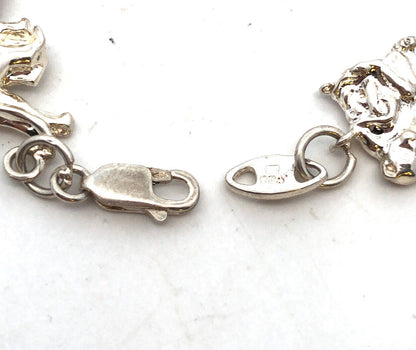 Designer 925 Sterling Silver Noah's Ark Animals Panel Bracelet