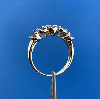 Designer 925 Sterling Silver Oval Amethyst February Anniversary Occasion Ring