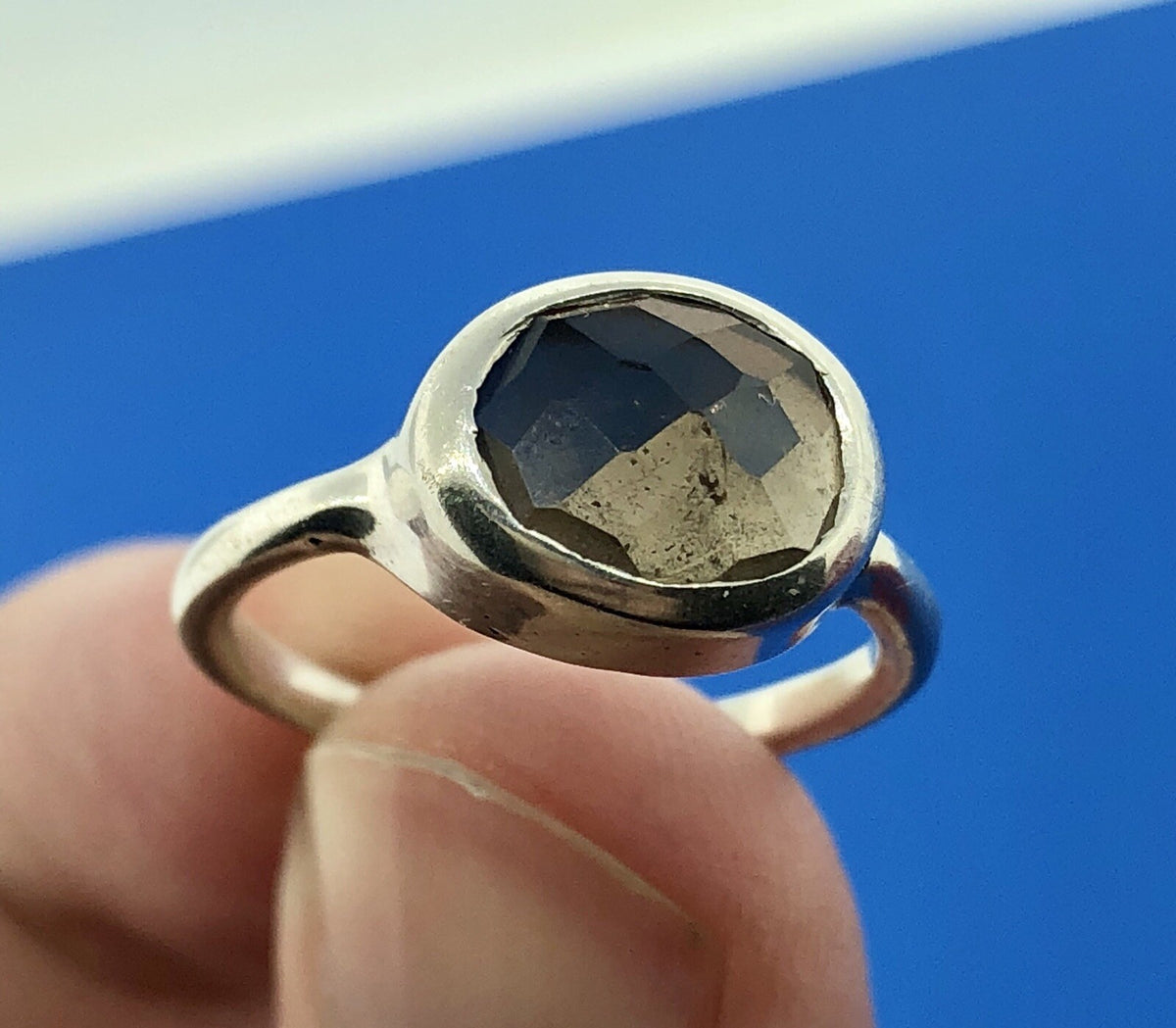 Designer Sterling Silver 925 Oval Smoky Quartz Topaz Fashion Ring