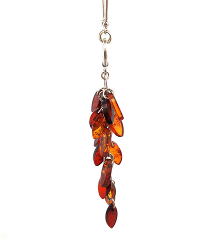 Designer 925 Sterling Silver Amber Courage Talisman Amulet Statement Necklace