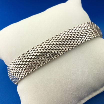 Designer GC Stunning Sterling Silver 925 Snake Link 7.5" Flex Band Bracelet