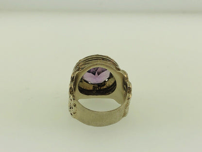 Adi Paz ZRW Israel 14K Yellow Gold Sterling Silver 925 Amethyst Cocktail Ring
