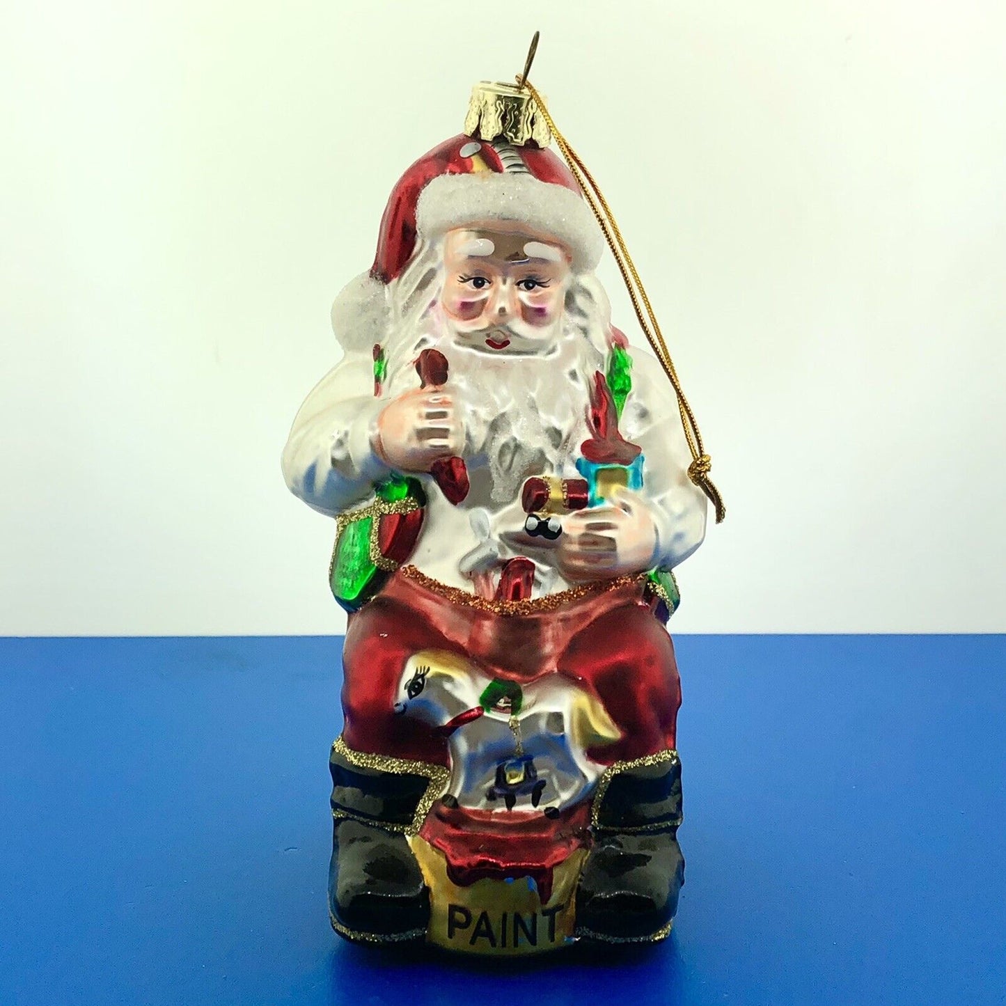 2003 Christopher Radko Hand Blown GlassToy Maker Santa Ornament Retired No Box