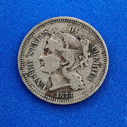 1873 P Nickel Three Cent Piece 3c Better Key Philadelphia Coin Very Good VG