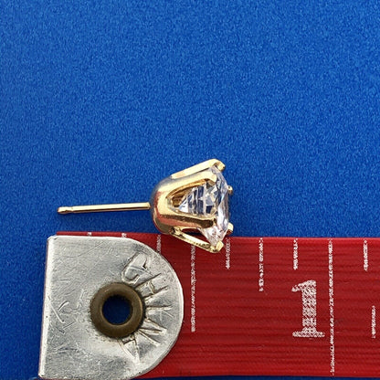 14k Yellow Gold Ladies CZ Cubic Zirconia Stud Earrings 5.06 Carat ct