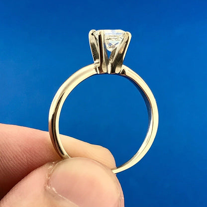 Stunning PWJ 14K White Gold Princess Cut Diamond Solitaire Engagement Ring