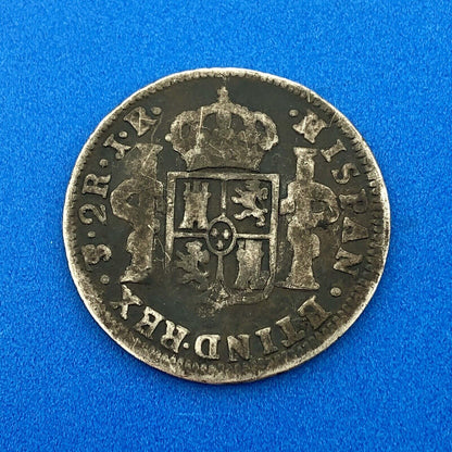 1776 Bolivia Silver 2 Reales Carlos III Potosi Mint JR Colonial Milled Coinage
