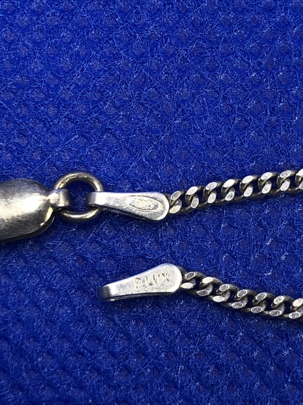 Designer P. Lux 925 Sterling Silver Scroll Detail Cross Pendant & Chain Necklace