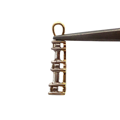 14K Yellow Gold Designer WGD Diamond Infinity Eternity Anniversary Bar Pendant