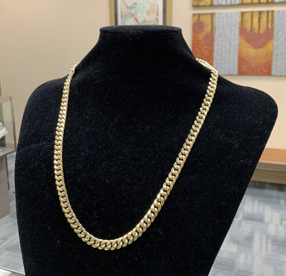 Designer IGS 10K Yellow Gold Miami Cuban Curb Link 23" Chain Necklace