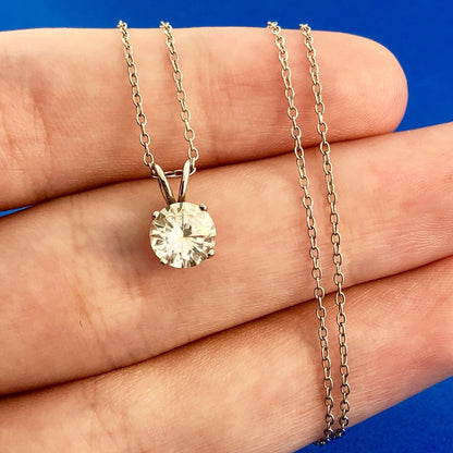 Karizia Spa KA 1772 Sterling Silver 925 White Topaz Solitaire Pendant Necklace