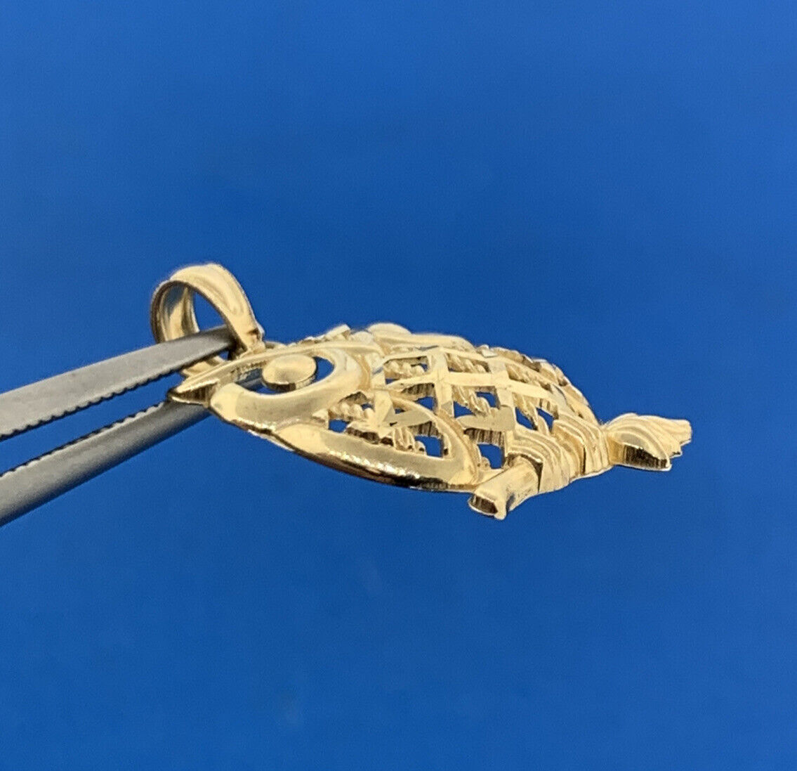 Designer Michael Anthony MA 10K Yellow Gold Open Work Wise Owl Charm Pendant