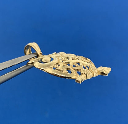 Designer Michael Anthony MA 10K Yellow Gold Open Work Wise Owl Charm Pendant