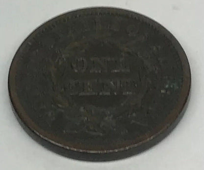 1846 Braided Hair Large Cent Small Date Early American Copper Coinage Brown