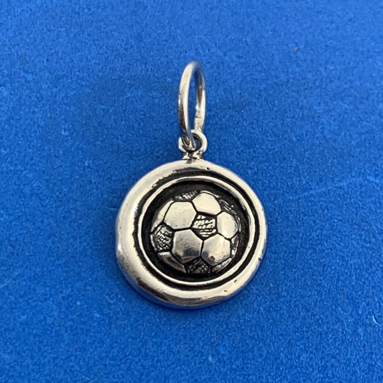 Designer Waxing Poetic 925 Sterling Silver Soccer Ball Round Charm Pendant