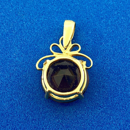 14K Yellow Gold Amethyst Solitaire February Anniversary Statement Pendant