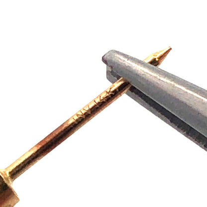 Designer 14K Yellow Gold Round Cubic Zirconia CZ Piercing Stud Earrings