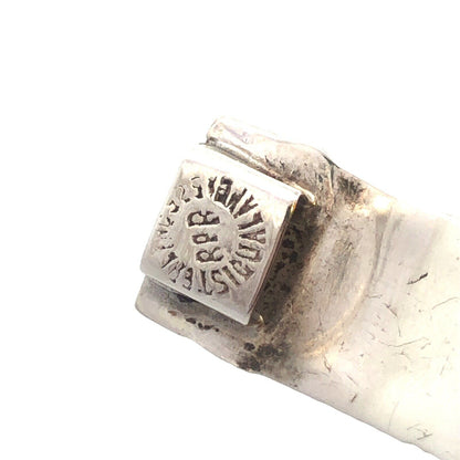 Vintage Taxco 925 Sterling Silver Abalone Rectangle Cabochon Panel Bracelet