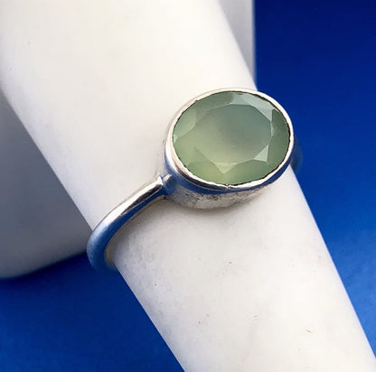 Designer Sterling Silver 925 Oval Green Aventurine Fashion Ring