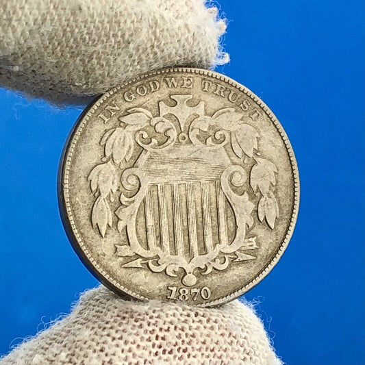 1870 P Shield Nickel Better Key Rare Philadelphia Mint Date Coin
