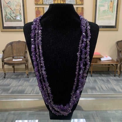 Lot Of Three Chunky Amethyst Spiritual Awakening Healing Beaded Necklaces