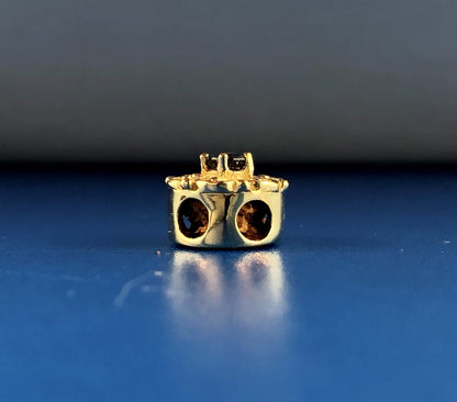 Designer DDH 10K Yellow Gold Sapphire Flower September Slide Bracelet Charm