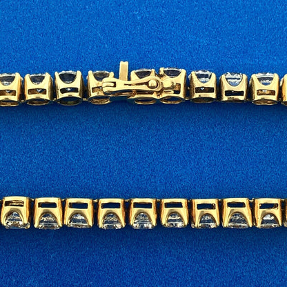 Designer 14K Yellow Gold Cubic Zirconia CZ Statement Tennis Bracelet