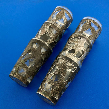 Vintage Taxco Mexico 925 Sterling Silver Apertif Shot Glass Set Of 6 W/Stirrers