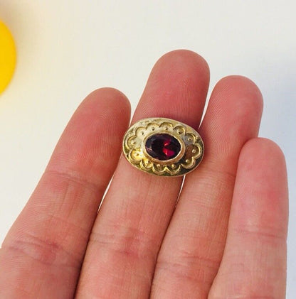 14k Yellow Gold Pink Tourmaline Slide Charm Pendant