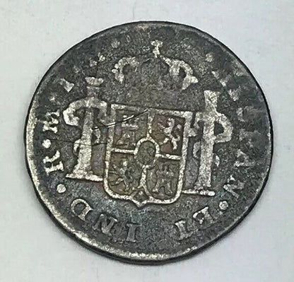 1809 Mexico Silver 1/2 Real Mexico City Ferdinand VII Pirate Treasure Coin