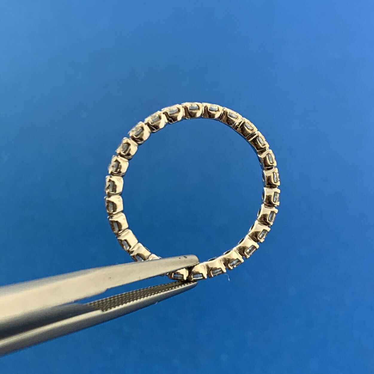 SPARR 18K White Gold Diamond Infinity Eternity Anniversary Band Ring