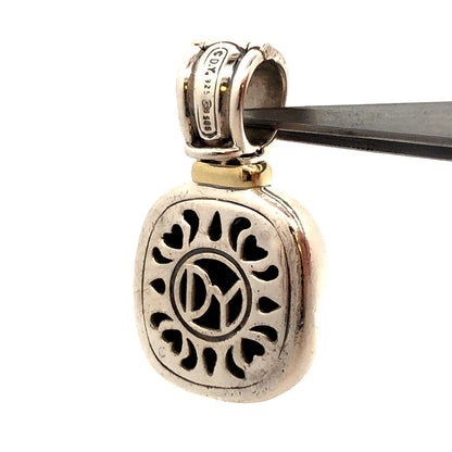 David Yurman 925 Sterling Silver 14K Gold Black Onyx Albion Enhancer Pendant