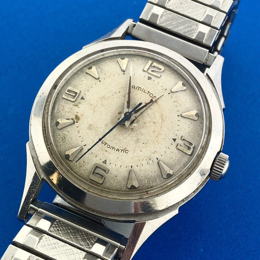 Mid Century Hamilton Automatic Mens Stainless Steel 17j Grade 661 Wrist Watch