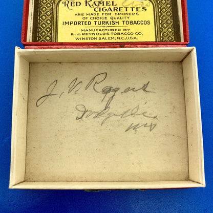 1909 Art Nouveau Empty Red Kamel Cigarette Pack Early Rare Scare Box Ephemera