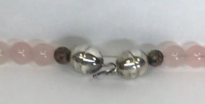 Mignon Faget 925 Sterling Silver Rose Quartz Jasper Bead Moon Snail Necklace