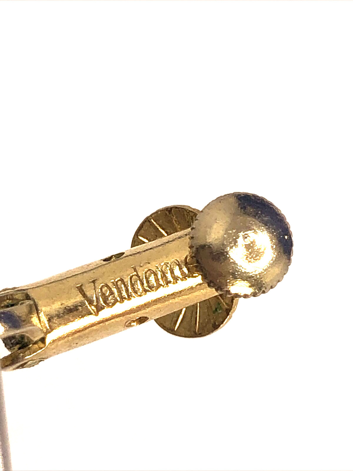 Designer Vendome Gold-Tone Jet Rhinestone Clip-On Stud Earrings
